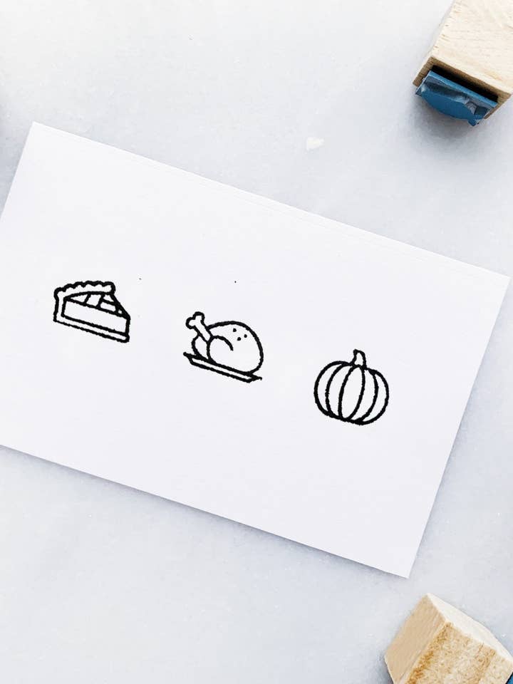 Fall Rubber Stamp Set • Small Autumn Stamps for Journals for wholesale by Papergram