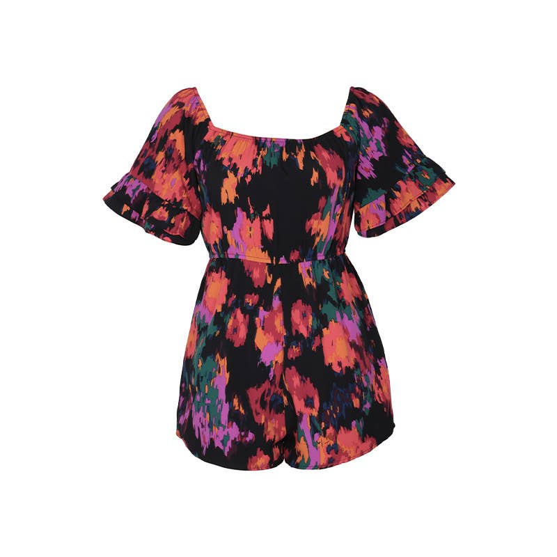 Black High-waisted peplum sleeve onesie for wholesale on Faire5