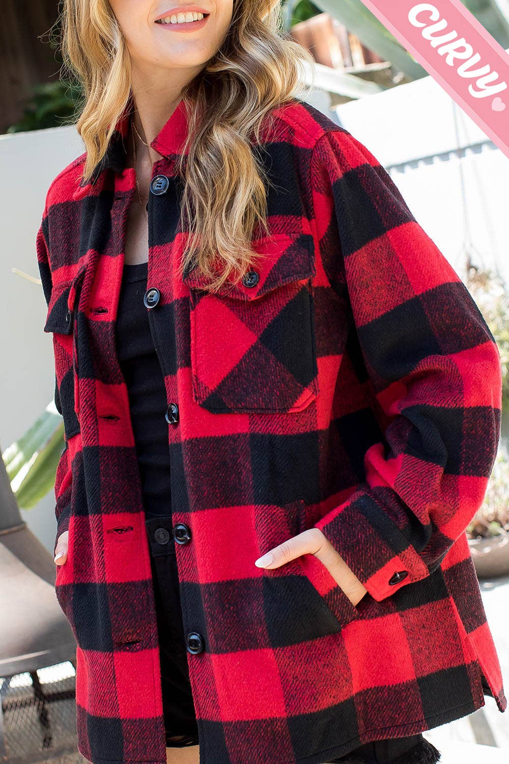 Sweet Lovely by Jen - Wholesale Shirt Jacket/Shacket - Women's - OUTERWEAR PLUS SIZE  FLANNEL  SHACKET 7