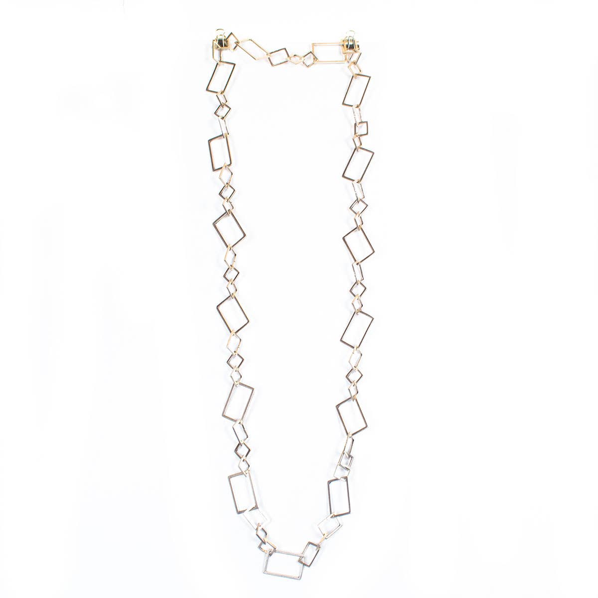 Silk Wool and Bijoux - Wholesale Link & Chain Necklace - "Chain of Small Boxes"  silver plated  Necklace1