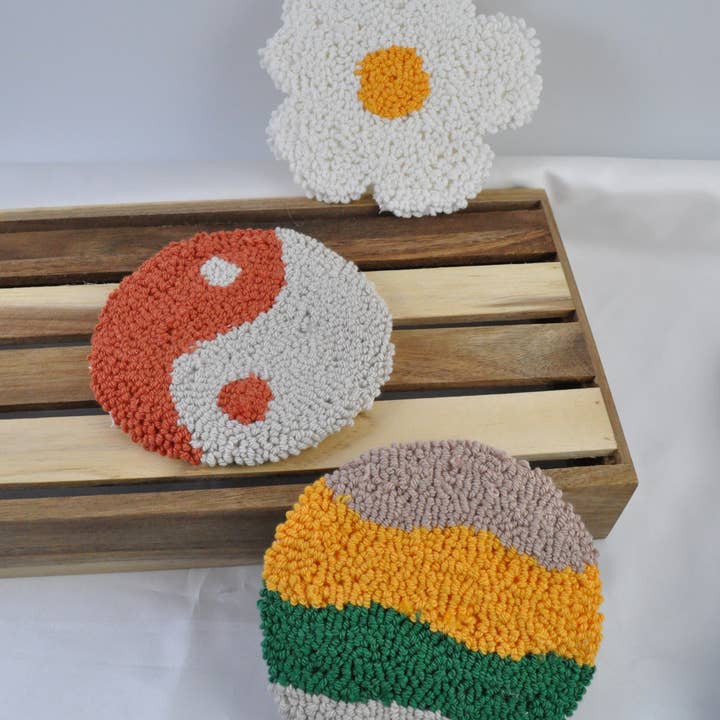 TheMellys - Wholesale Onderzetters - Punch Needle Coaster, woondecoratie, mok, vloerkleed, onderzetter1