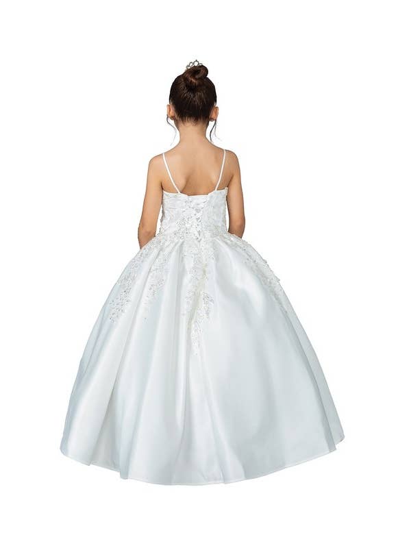 Off White Satin Mini Ball Gown with Spaghetti Straps for wholesale on Faire1