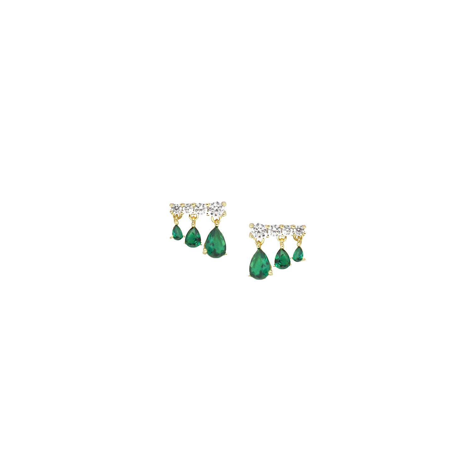 Marlyn Schiff - Wholesale Dangle Earrings - Sterling CZ Bar Post Earring with Pear Shape Drop3