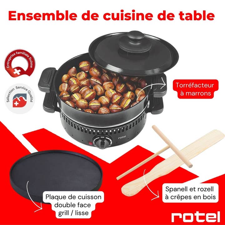 Zenker - Wholesale Kitchen Appliance - Rotel multifunctional chestnut roaster, crepe maker, and electric grill2