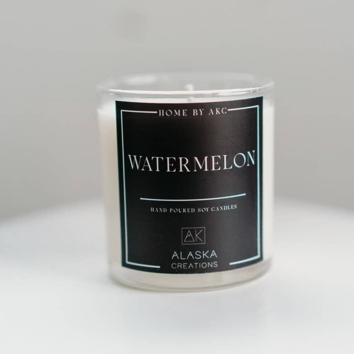 12oz Hand-Poured Watermelon Soy Candle for wholesale by Alaska Creations