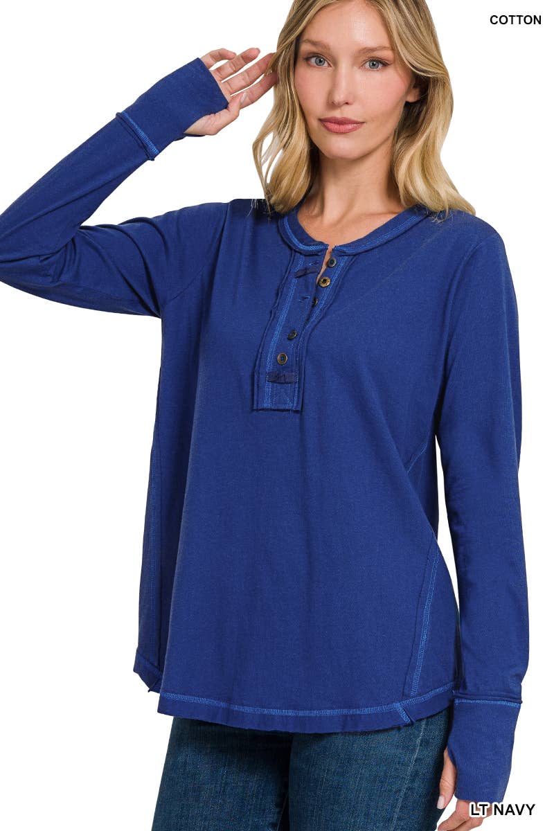42POPS - Wholesale T-Shirt - Women's - ..'SI-24797 THUMB HOLE CUFFS BUTTON CLOSURE LONG SLEEVE TOP11