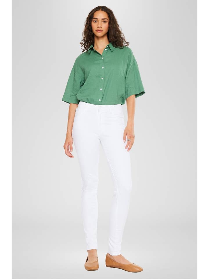 OPEN PACK HIGH RISE WHITE SUPER SKINNY JEANS-KC11235WT for wholesale on Faire
