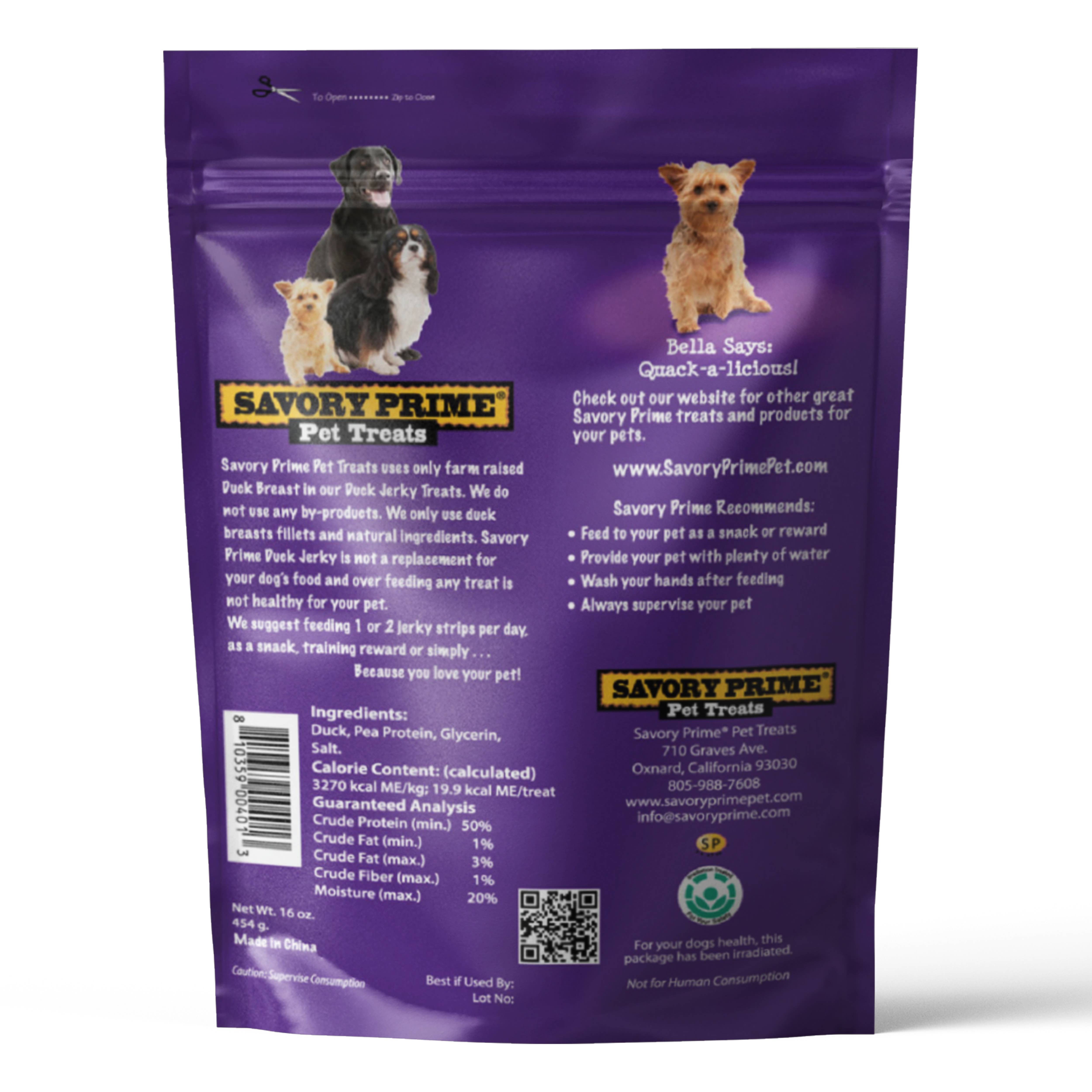 Savory Prime – wholesale Godis - Hund – Naturlig ankjerky 16 oz.6
