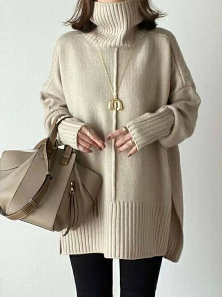 Chunky Knit High Neck Oversized Sweater for wholesale by safistyle