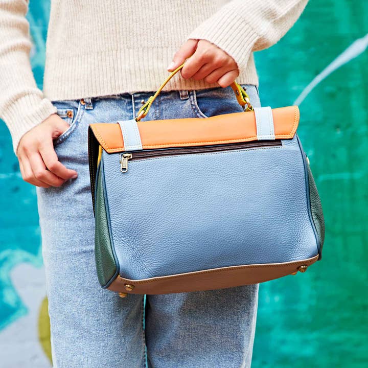 The Paper High Gift Company Limited - Venta al por mayor Bandolera - Mujer - Bolso de mano grande multicolor de piel reciclada - Hecho a mano3