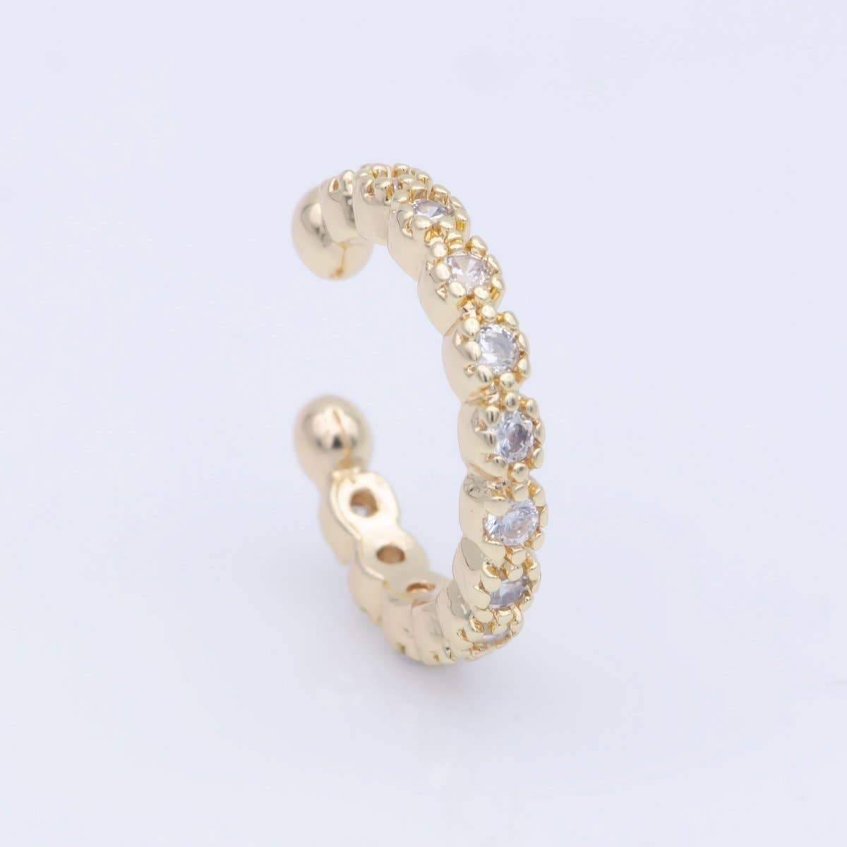 Aim Eternal - Vendita all'ingrosso Orecchini ear cuff/ear wrap - Orecchino senza piercing in oro, orecchino cz, polsino delicato, orecchino in oro, gioielleria minimalista, polsino a conchiglia, bracciale cartilagineo K-1100
