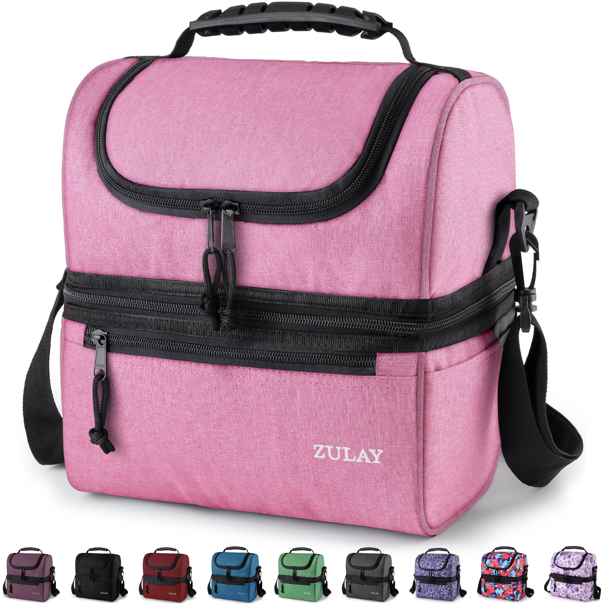 Zulay Kitchen - Wholesale Lunch Bag/Box - 2-Compartment Insulated Lunch Bag – Cooler for Men & Women16