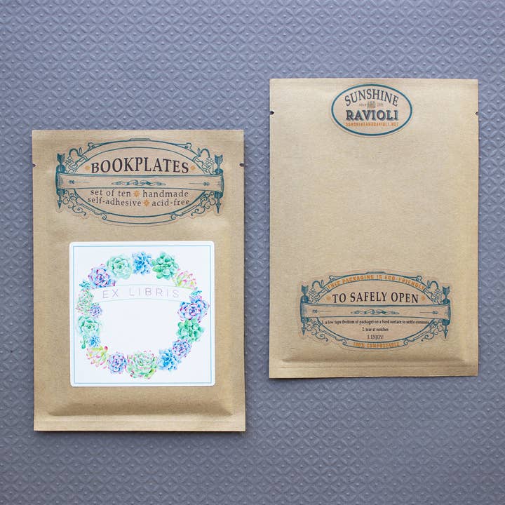 Sunshine and Ravioli - Wholesale Sticker - Cat Bookplate Stickers