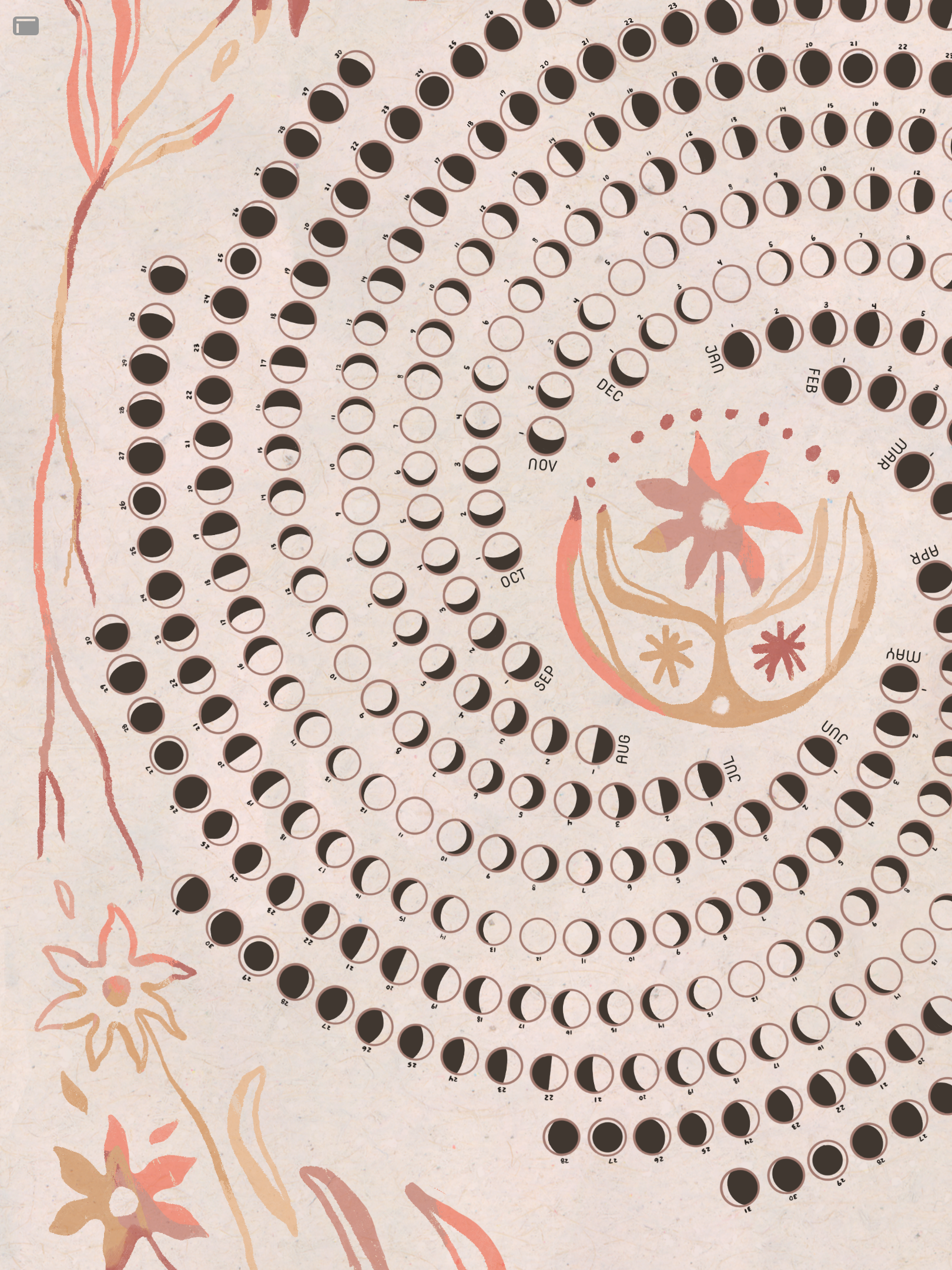 Studio Marilyn - Wholesale Calendar - Period Tracker Moon Calendar - Light4