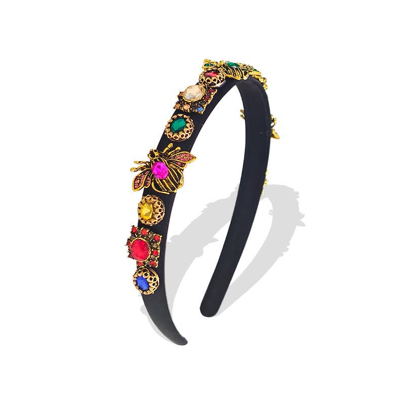 AMORINO SRL - Wholesale Fashion Headband - Women's - HAIRBAND WITH BEES AND CRYSTALS - PP2392F1152