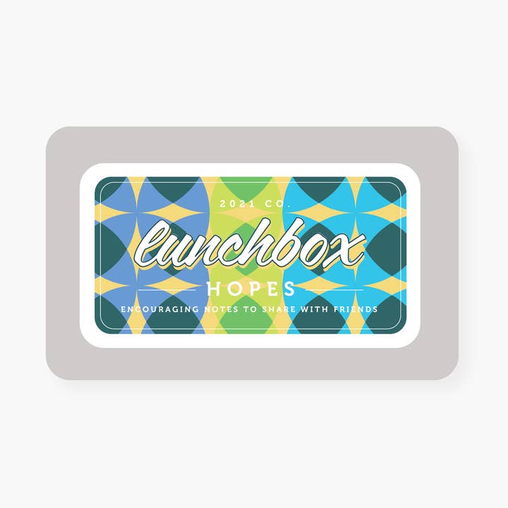 Lunchbox Hopes set of 24 notecards in metal tin for wholesale by 2021 Co.