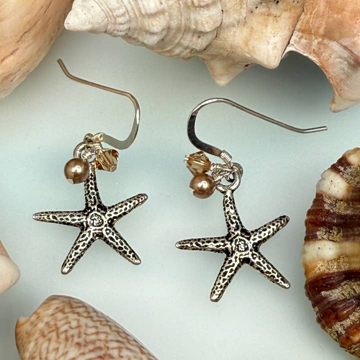 Brincos de Argolas com Estrelas-do-mar Sandy por atacado de Oreb Lram Fine Casual Jewelry