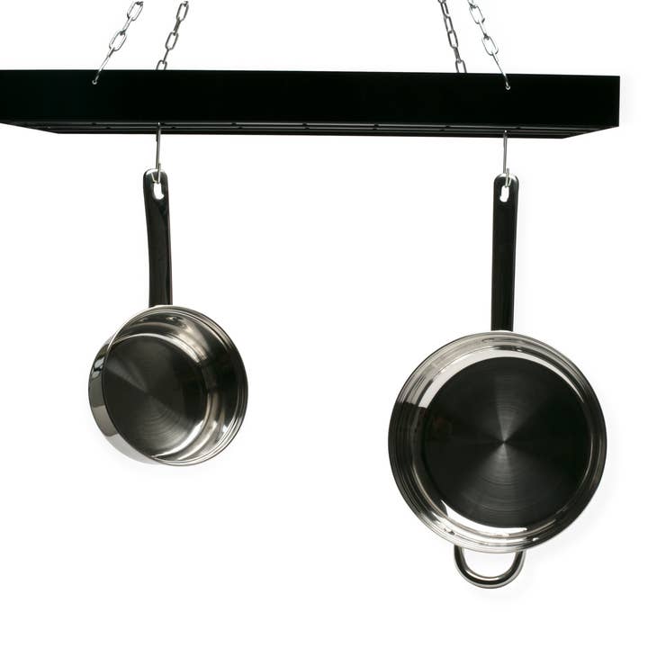 Fox Run Brands - Wholesale Kitchen Storage/Organizer - Fox Run Black Rectangle Hanging Pot Rack, 6 Hooks, 24" x 15"3