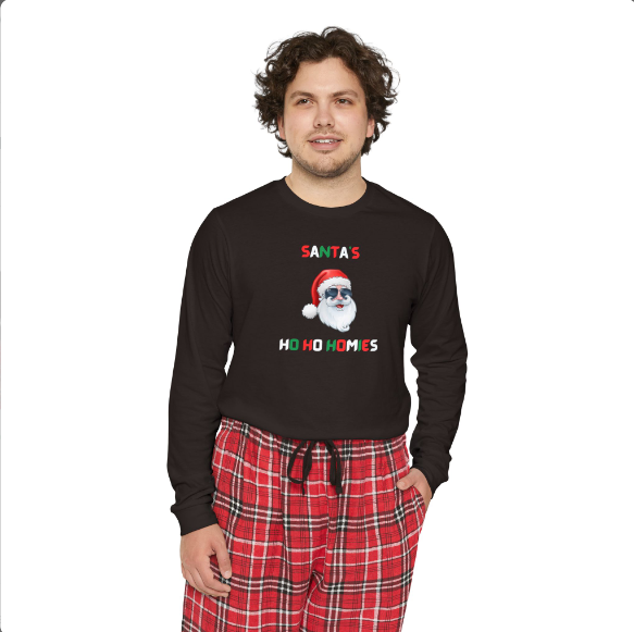 Differently Gifted - Wholesale Sleepwear Set - Unisex - Ho Ho Homies Classic Santa Matching Christmas Pajama Set3