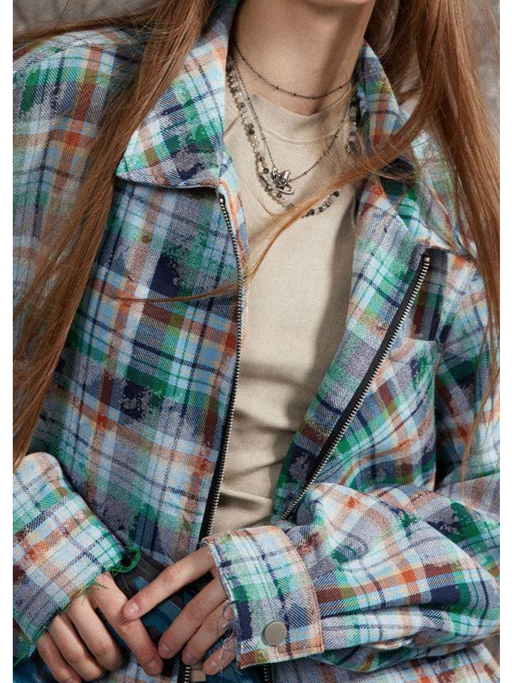 Verde Camicia a Quadri Urbana Distressed – Stile da Strada Senza Sforzo in vendita all'ingrosso su Faire