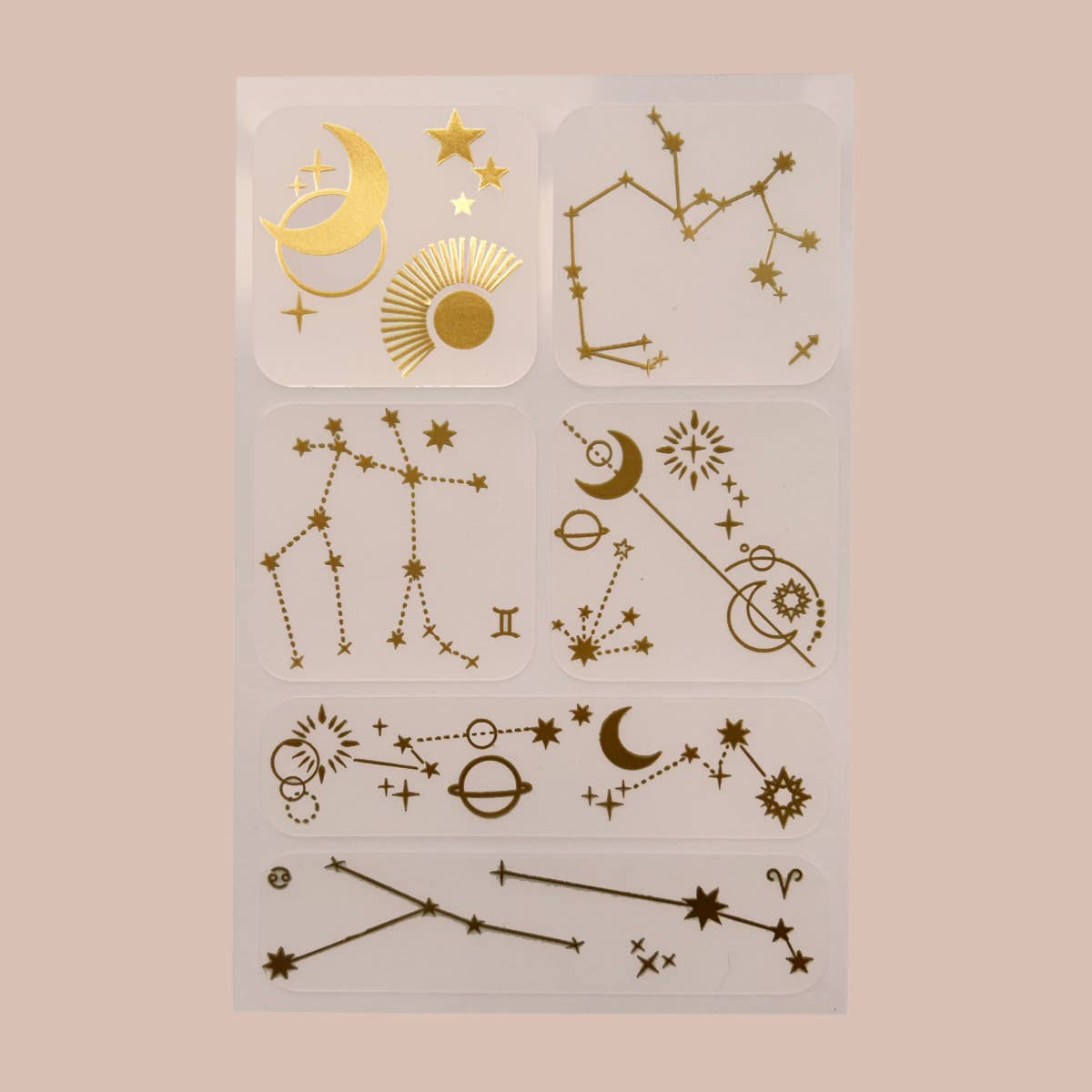 Barriere - Wholesale Oral Supplement/Vitamin - Brains & Beauty Vitamin Patch 6pk- gold celestial print2