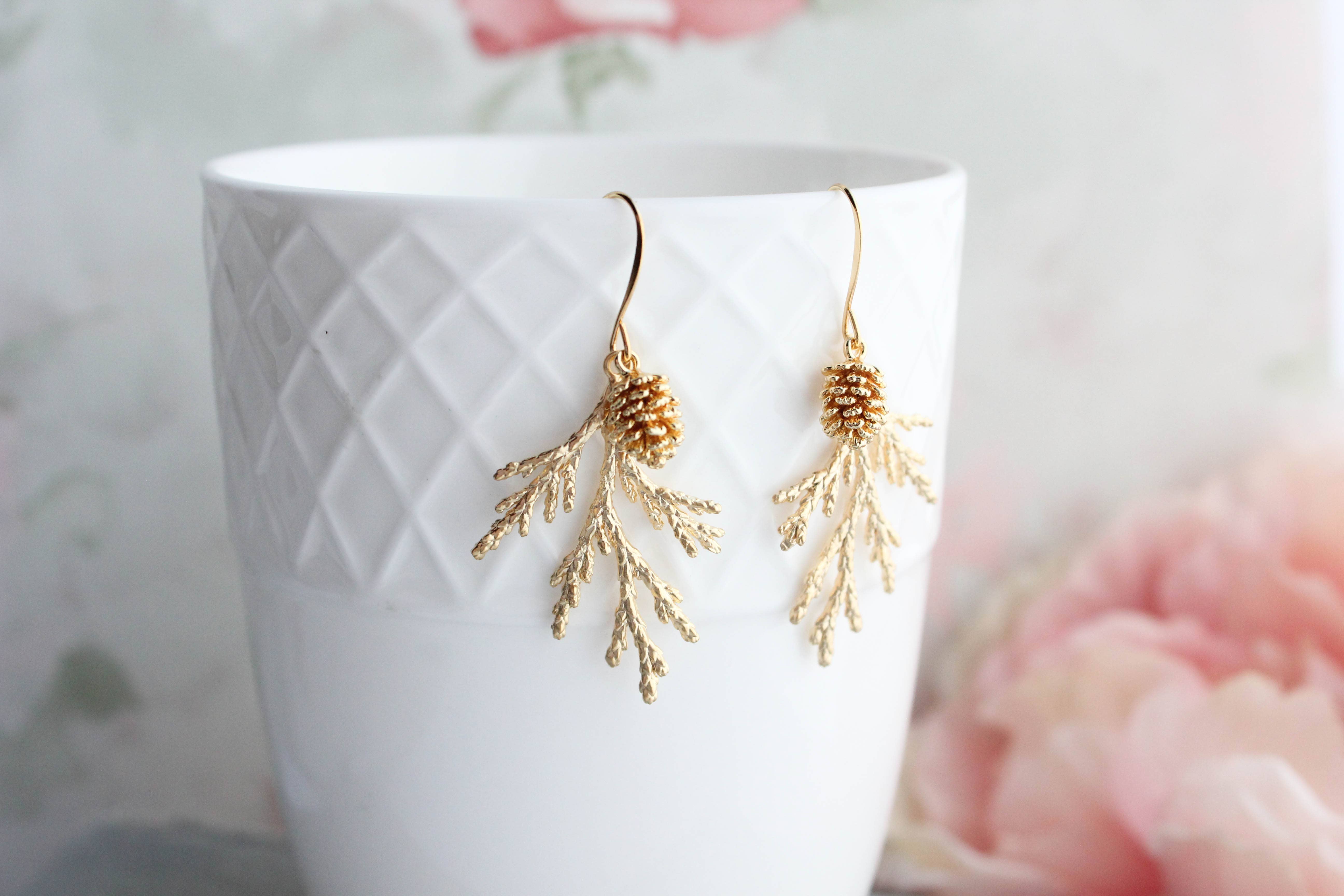 A Pocket of Posies - Wholesale Dangle Earrings - Cedar Earrings | Branch Earrings | Unique Gold Earrings7