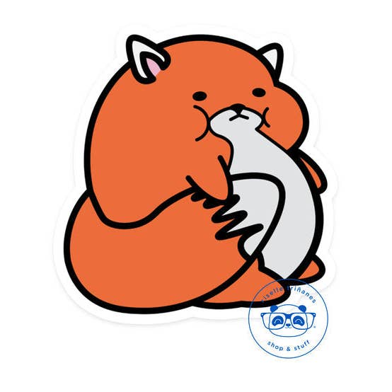 Chubby Fox Vinyl Sticker for wholesale by Hello Riselle | Art + Shop