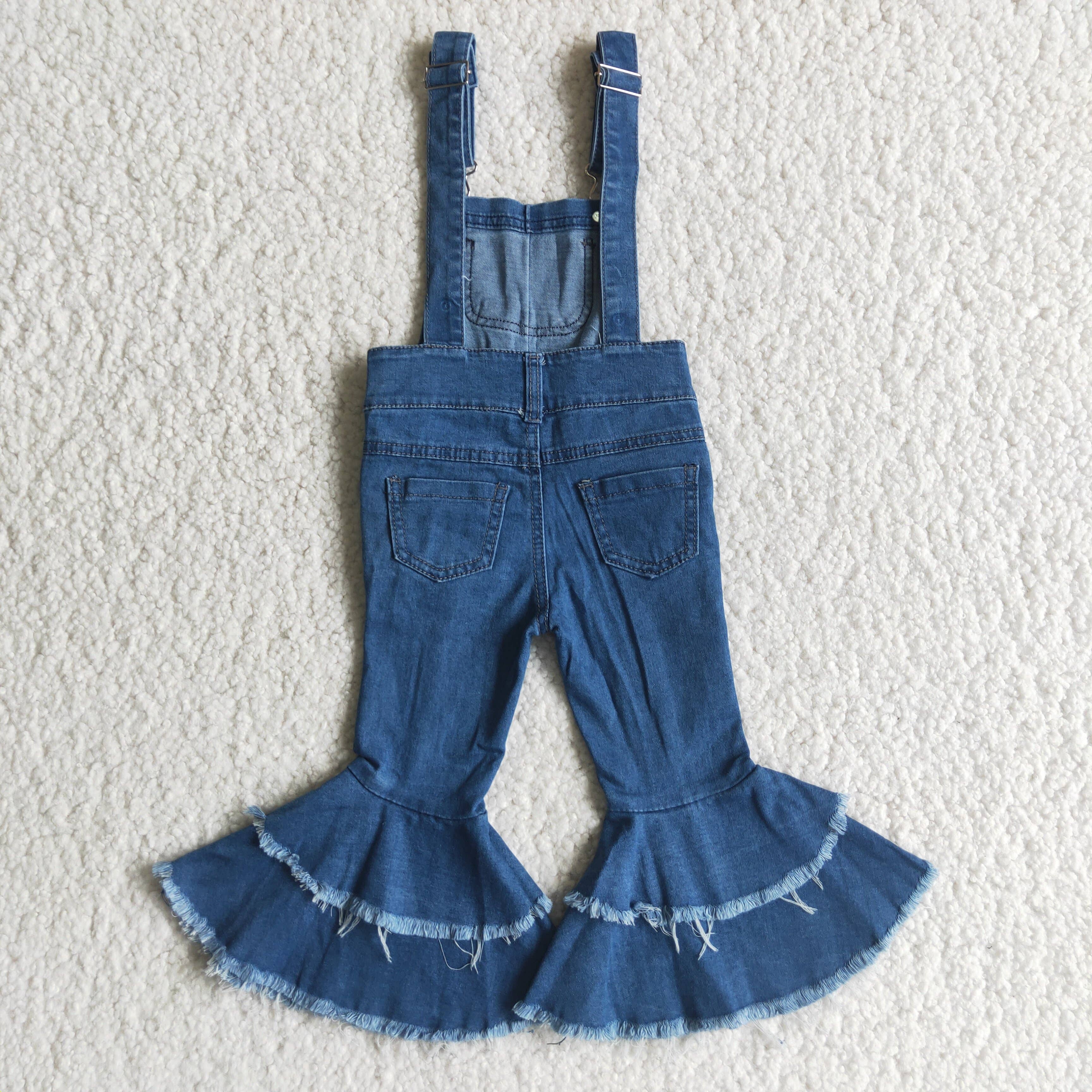 Yawoo Garments - Wholesale Overalls - Kids - Girl Blue Denim Overalls1