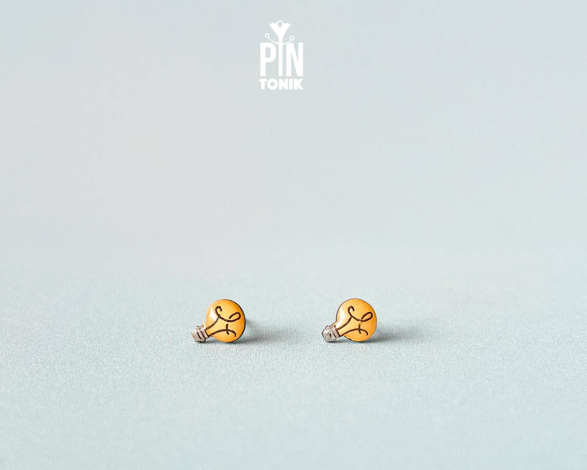 PinTonik - Wholesale Stud/Post Earrings - Geeky Light Bulb Earrings - Funny Electrician Gift5