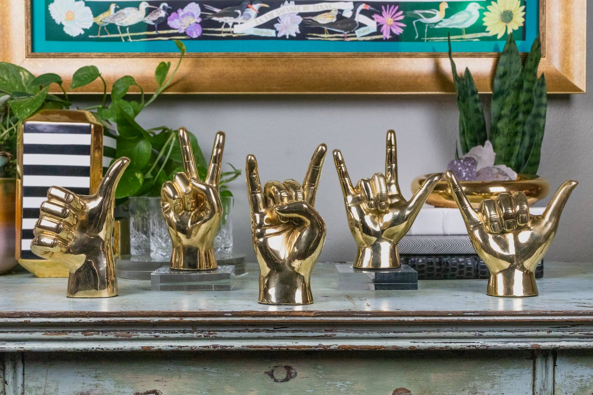 PRIZE - Wholesale Sculpture - The "I Love You" Hand Sign Sculpture in Brass8