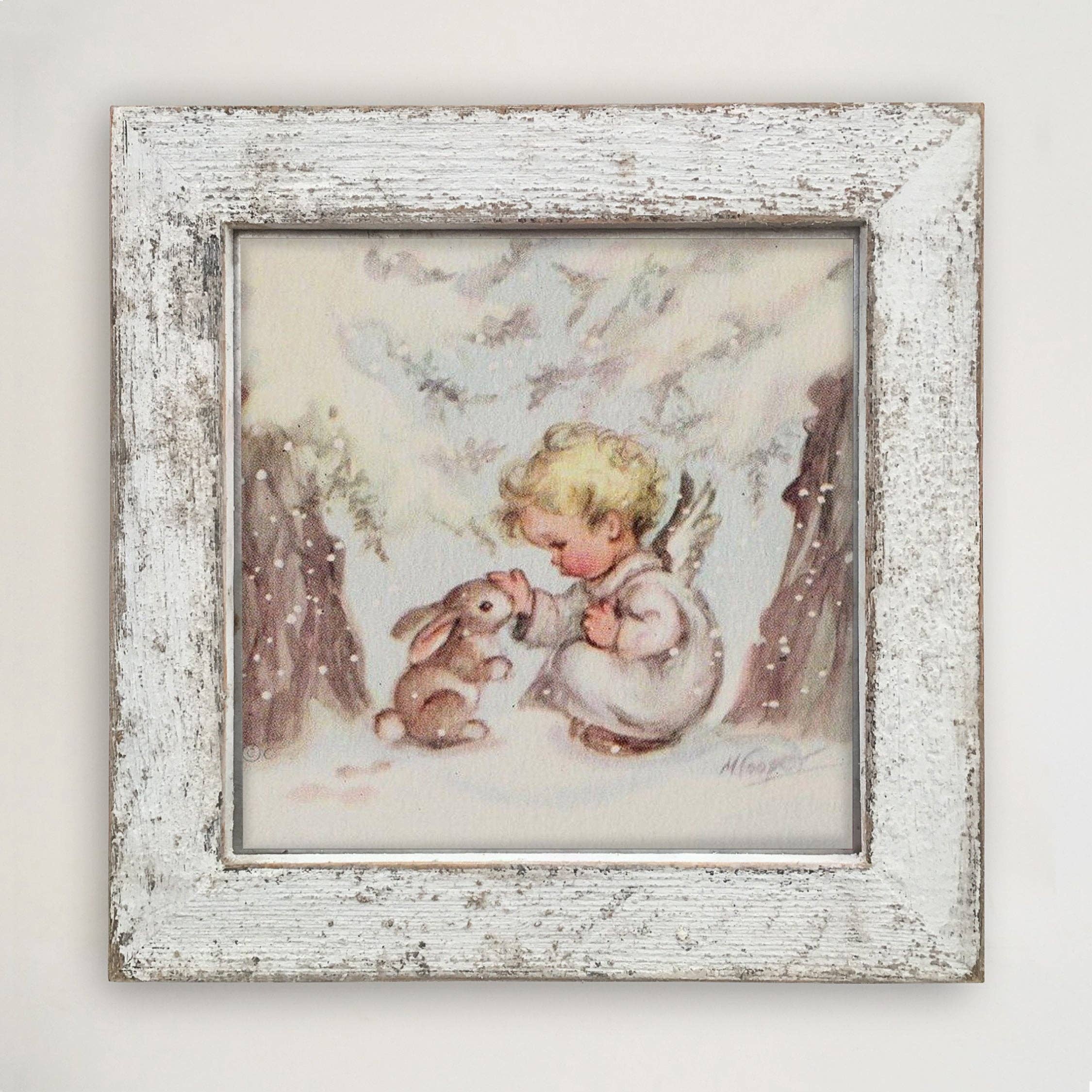 ginger blue - Wholesale Art Print - Bunny with angel4