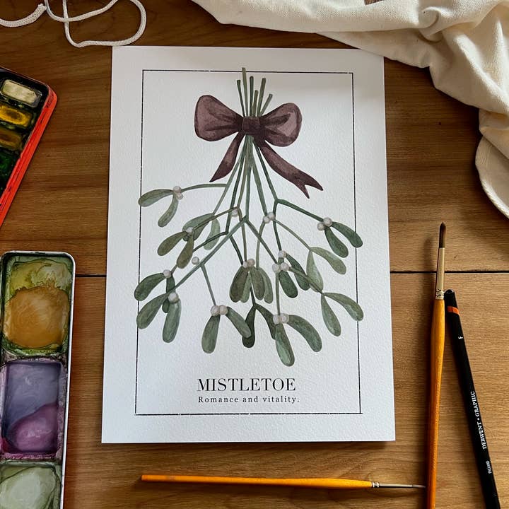 Mistletoe Print with Meaning for wholesale by Pippin Prints