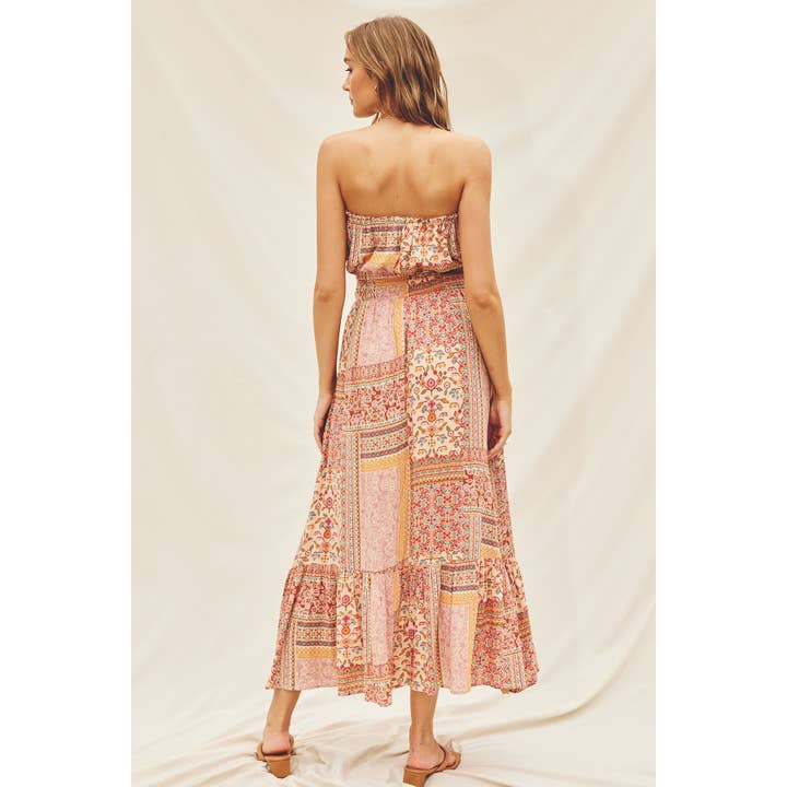VINTAGE APRICOT Sweet Talker Strapless Beach Dress for wholesale on Faire