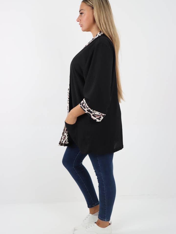 Miss Bold – Engroshandel Jakke - Dame – Italiensk 3/4 ærmet trykt panel åben frontjakke14