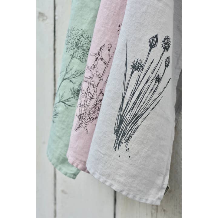 Frohstoff Meike Marie Buchholz - Wholesale Tea Towel - Tea towel linen pink arugula1