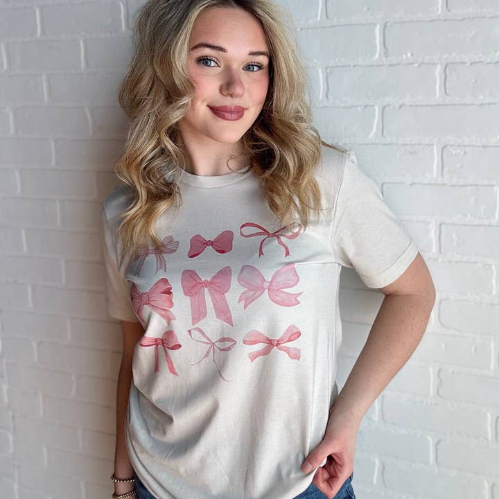 Bow Graphic Tee for wholesale by Willow Poppy