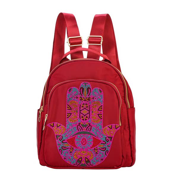 Ladies Hamsa Theme Back Pack - Intriguing Design for wholesale by Nima Accessories Inc