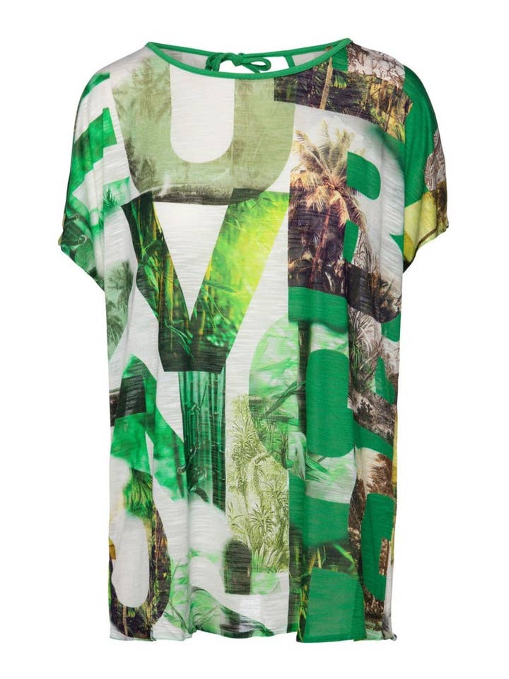 Top a stampa floreale con dettagli in cravatta per la vendita all'ingrosso da parte di conquista