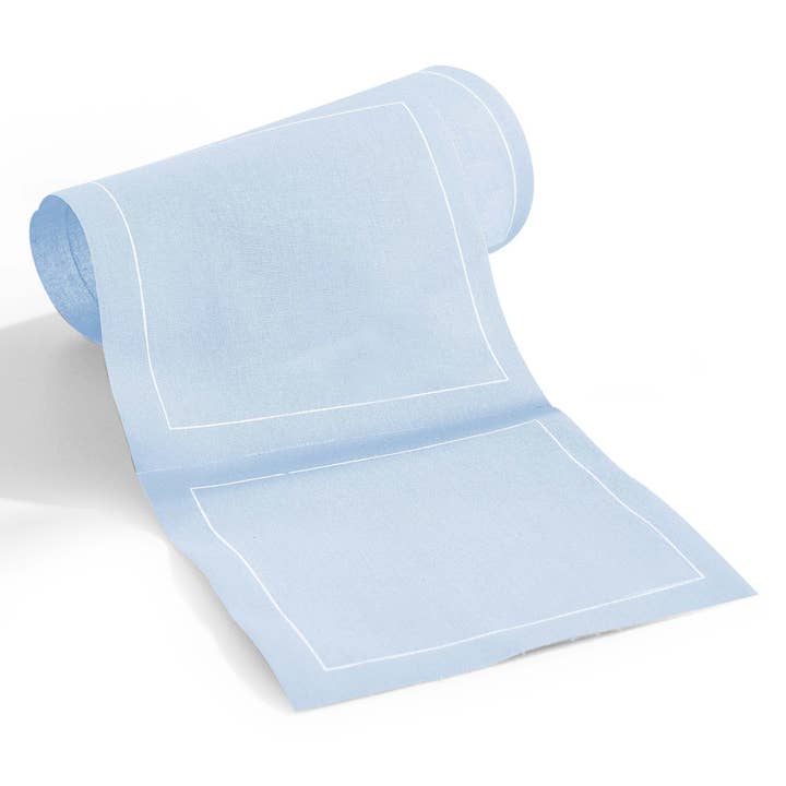 Cotton Cocktail Napkin Roll: Glass Slipper (Light Blue) for wholesale by Table Theory (Formerly Toasting with Tara)