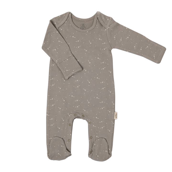 Salopette à pieds - Pissenlits gris pour la vente par KITES AND CLOUDS