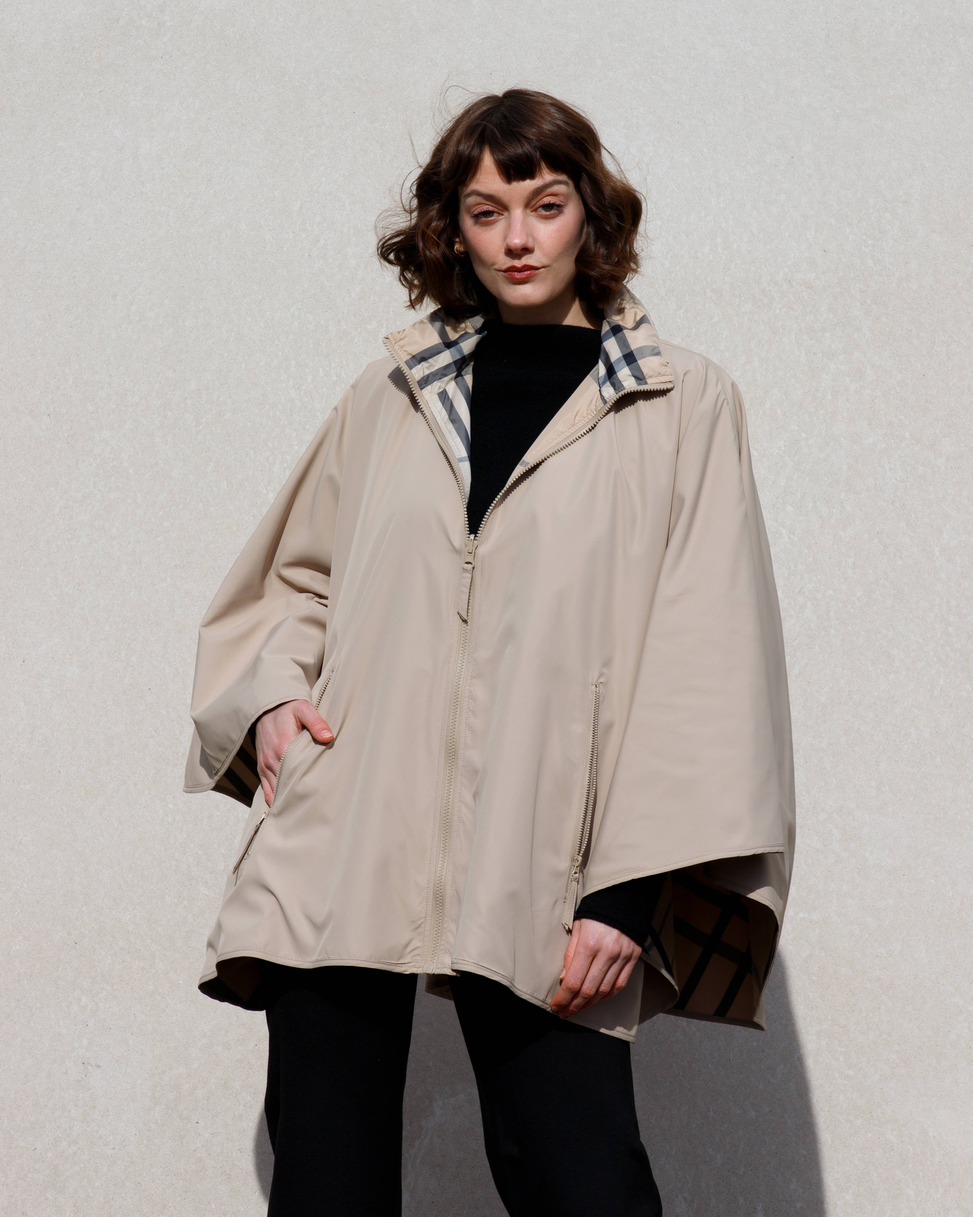 RAINRAPS - Wholesale Raincoat - Women's - Camel & Plaid SPORTYRAP