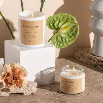 Velvety - Wholesale Jar/Filled Candle - Baltic amber vegan soy candle0