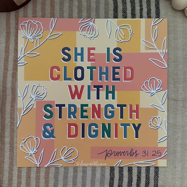 Vêtu d'un imprimé Strength & Dignity pour la vente par Designs with Jamie