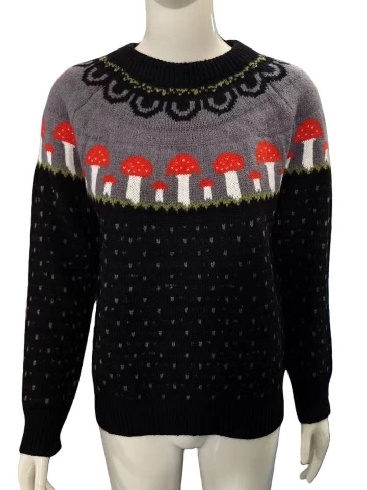 Rosa Clothing - Wholesale Knit Sweater - Women's - Vintage style Fair Isle jacquard casual daily sweater7