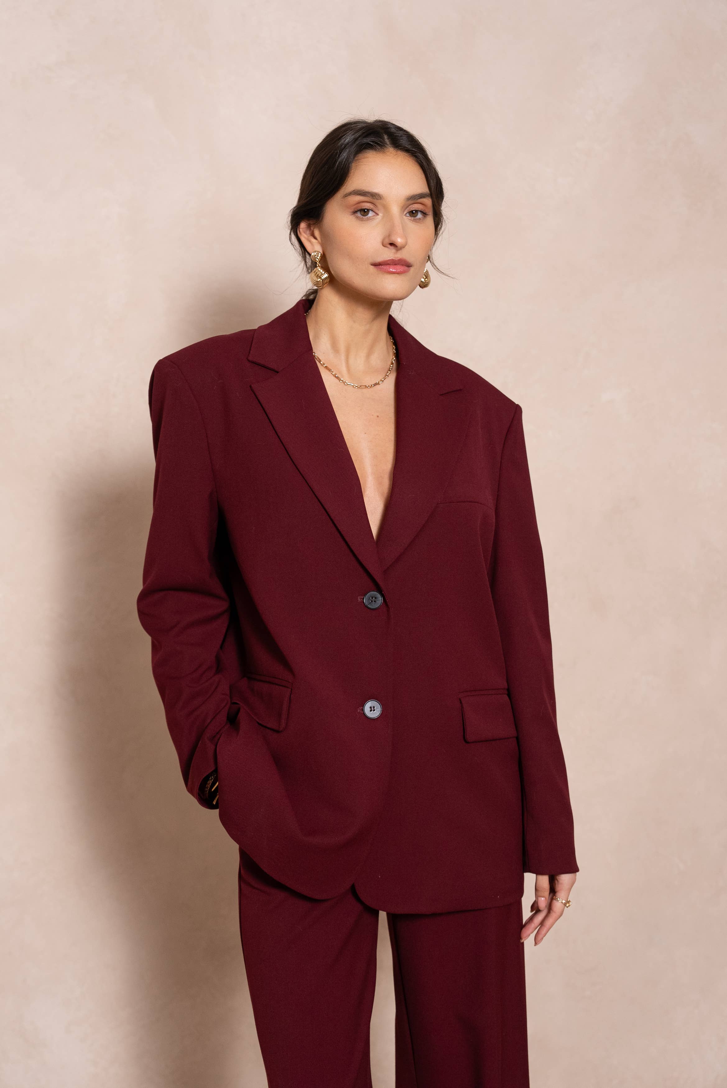 Attentif Paris - Wholesale Blazer - Women's - Oversized double-breasted jacket with back opening5