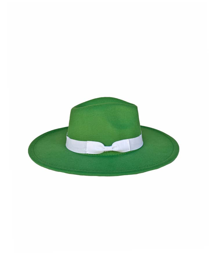 Flat Brim Hat with Band for wholesale by Mardi Gras Creations