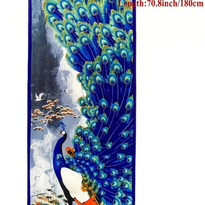 Wild & Free - Wholesale Scarf - Women's - Pañuelo Rectangular de Pavo Real3