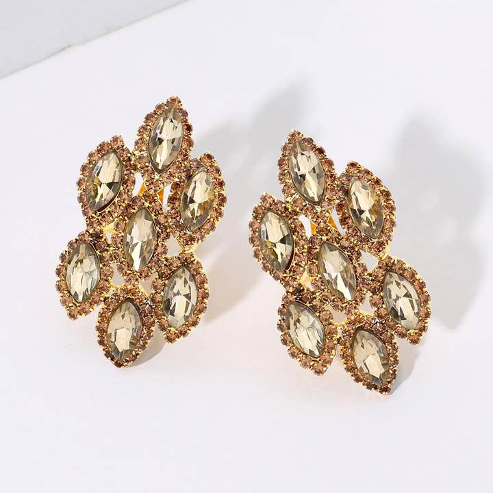 Sensibling Corp. - Wholesale Clip-On Earrings - Marquise Stone Embellished Clip On Earrings17