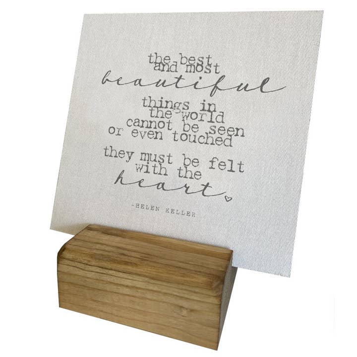 Mini Canvas, Beautiful Things - Helen Keller, Shelf Decor for wholesale by Graphically Speaking Design