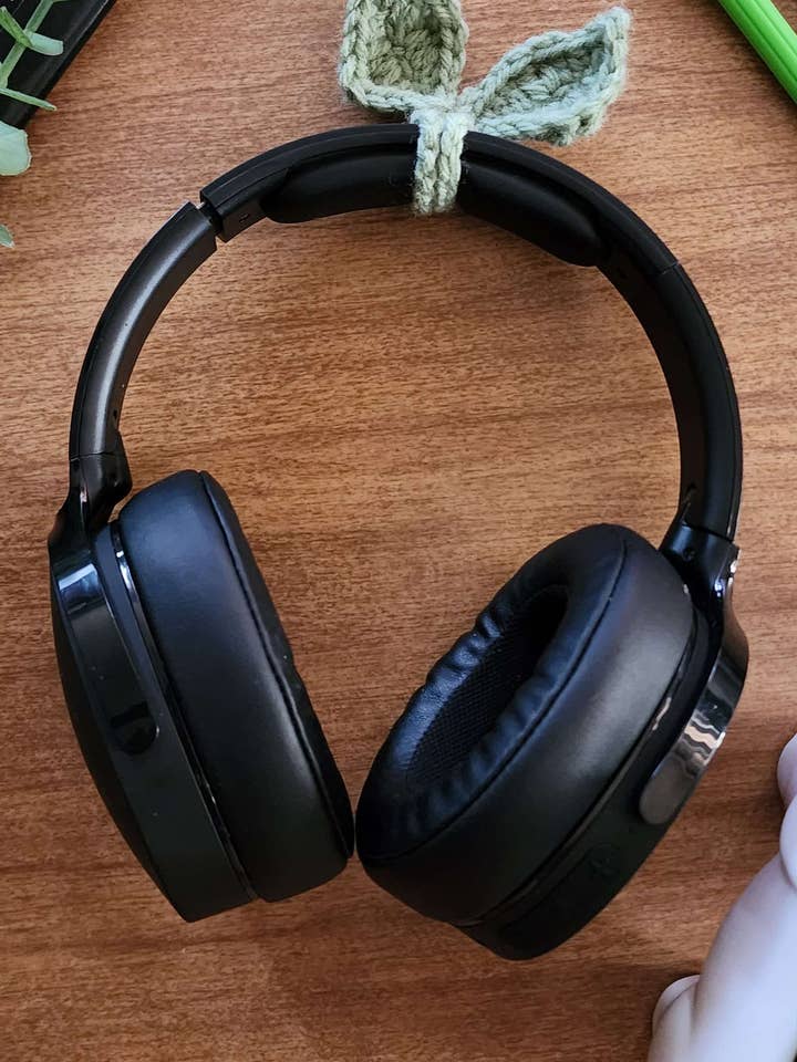 Crochet Sprout headphone accessory for wholesale by Nan's Desk LLC